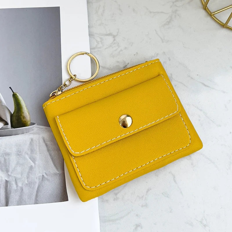 Portefeuille Femme RFID Blocking Trifold Multi-Cartes - Porte-Monnaie Zippé Porte-Clés Sécurisé