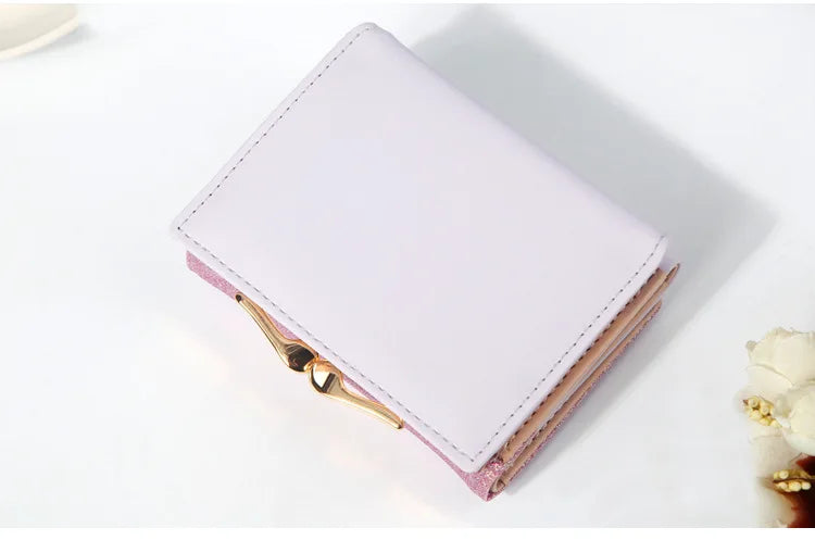 Portefeuille Femme Brillant Tri-Fold - Cartera Mujer Clutch Porte-Monnaie Simple
