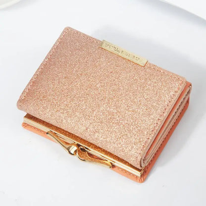 Portefeuille Femme Brillant Tri-Fold - Cartera Mujer Clutch Porte-Monnaie Simple