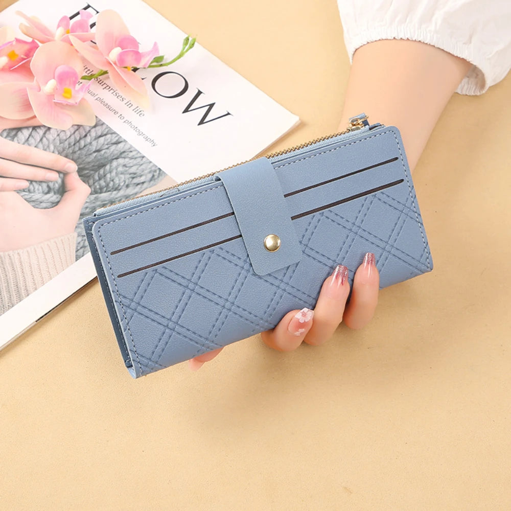 Portefeuille Femme Multi-Cartes Cuir PU - Organisateur de Voyage Décontracté