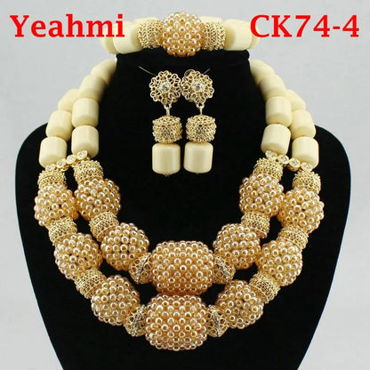 Ensemble Bijoux Perles Cristal Africain – Parure Mariée Luxe