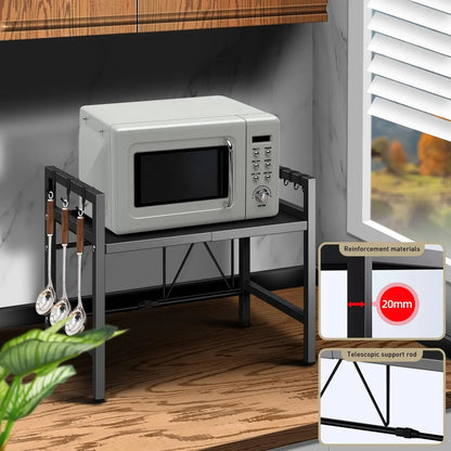 Étagère Extensible pour Micro-Ondes 42-64cm - Organisateur de Comptoir Résistant à l'Humidité