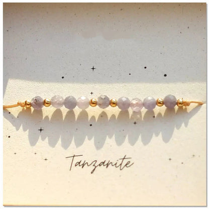 Bracelet Pierres Naturelles Ajustable – Perles 3mm Améthyste Grenat