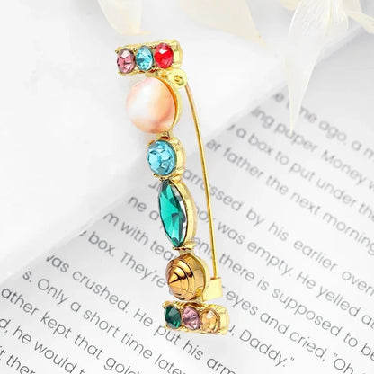 Broche Lettre Anglaise Strass Cristaux Colorés – Pin's Revers Alphabet Tendance Femme