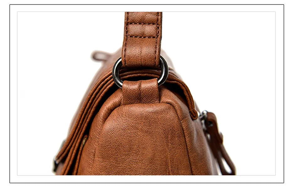 Sac à Bandoulière Femme Vintage Cuir Souple - Petit Sac Crossbody Designer Luxe