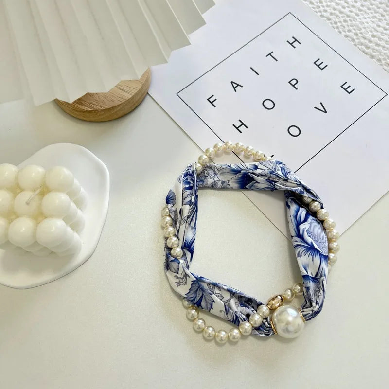 Foulard Perles Protection Solaire Femme - Boucle Magnétique Pendentif Été Long