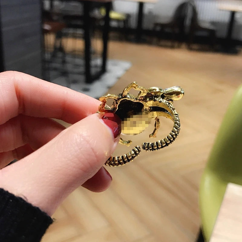 Bracelet Perle Abeille Élastique Luxe Fait Main – Bangle Pierre Semi-Précieuse Soirées Femme