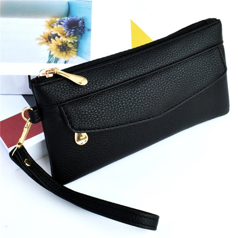 Portefeuille Femme Cuir PU Portable Fashion - Sac à Main Porte-Monnaie Téléphone Étanche