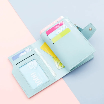 Mini Portefeuille Femme Compact Noir - Petit Porte-Cartes Élégant pour Filles