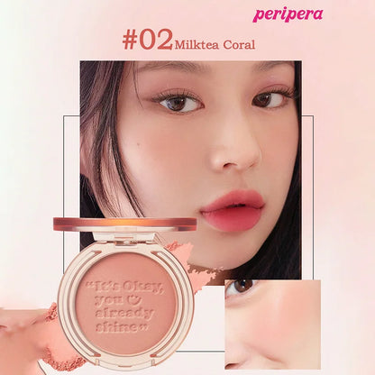 Blush K-Beauty Calm Pink - Poudre Mate Fine Joues Longue Tenue Non-Cakey Maquillage Nude Coréen