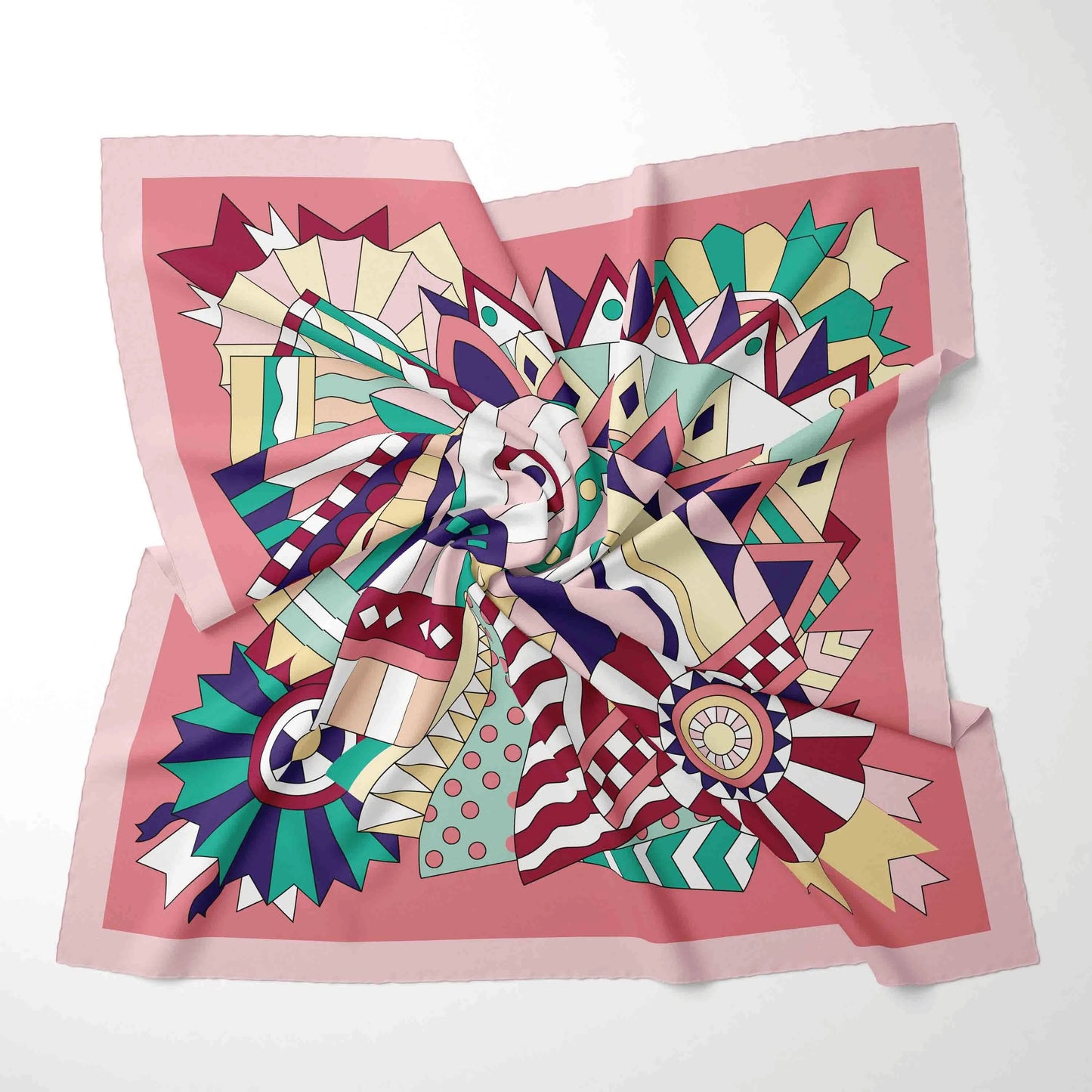 Foulard Carré Mousseline 70x70cm Femme - Écharpe Soie Imprimé Tête Cheveux Kerchief Mode