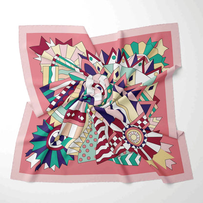 Foulard Carré Mousseline 70x70cm Femme - Écharpe Soie Imprimé Tête Cheveux Kerchief Mode