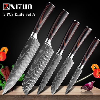 Couteaux de Chef Professionnels 1-10 Pièces - Set Cuisine Acier Inoxydable