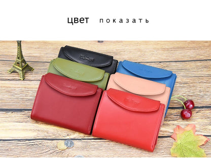 Portefeuille Femme Cuir Véritable - Porte-Monnaie Mini Clutch Porte-Cartes Bourgogne