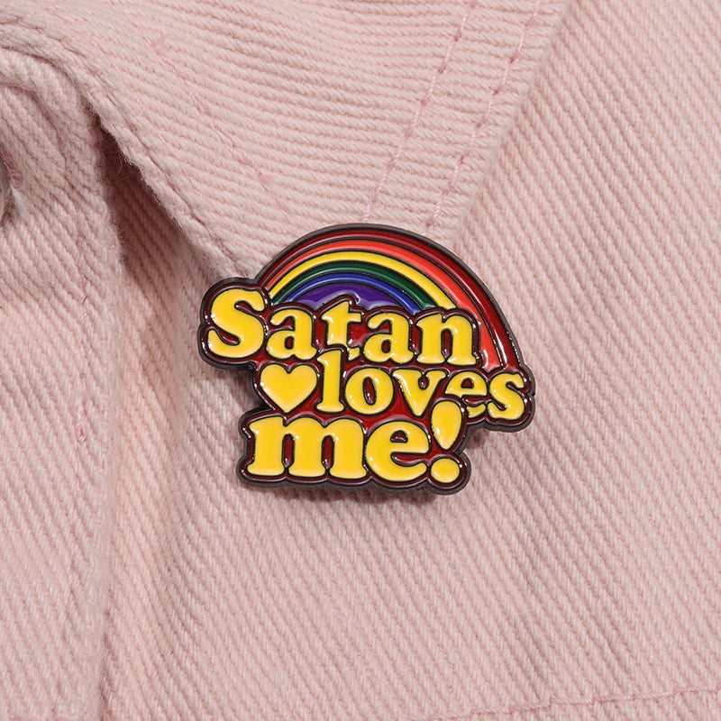 Pin's Émaillé Arc-en-Ciel Love Me – Broche Badge Romantique Mignon Unisexe