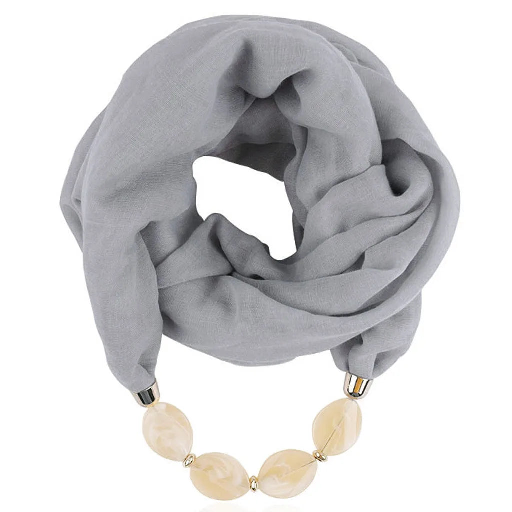 Foulard Collier Ethnique Coton Lin - Accessoire Mode Pendentif Doux