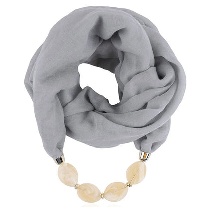 Foulard Collier Ethnique Coton Lin - Accessoire Mode Pendentif Doux