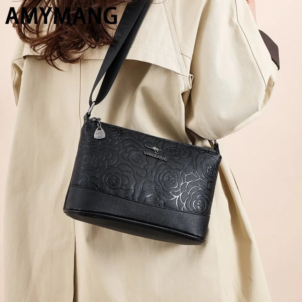 Sac à Main Femme Cuir PU 3 Poches - Grand Tote Bag Crossbody Imprimé Fashion