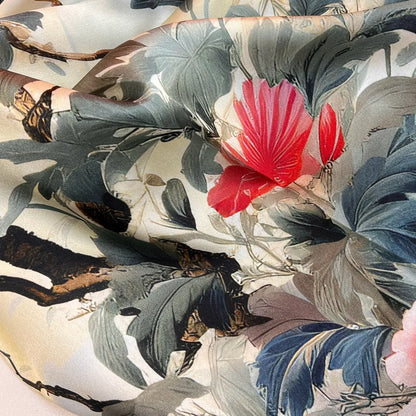Foulard Carré Soie 88cm Imprimé Chinois - Écharpe Élégante Femme
