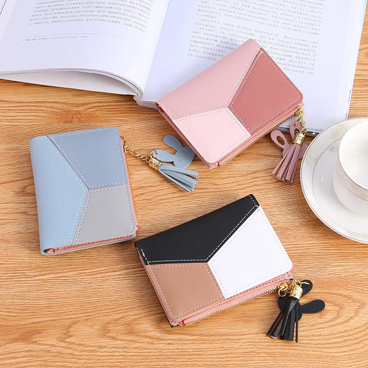 Portefeuille Court Femme à Fermeture Éclair - Cuir PU Grande Capacité