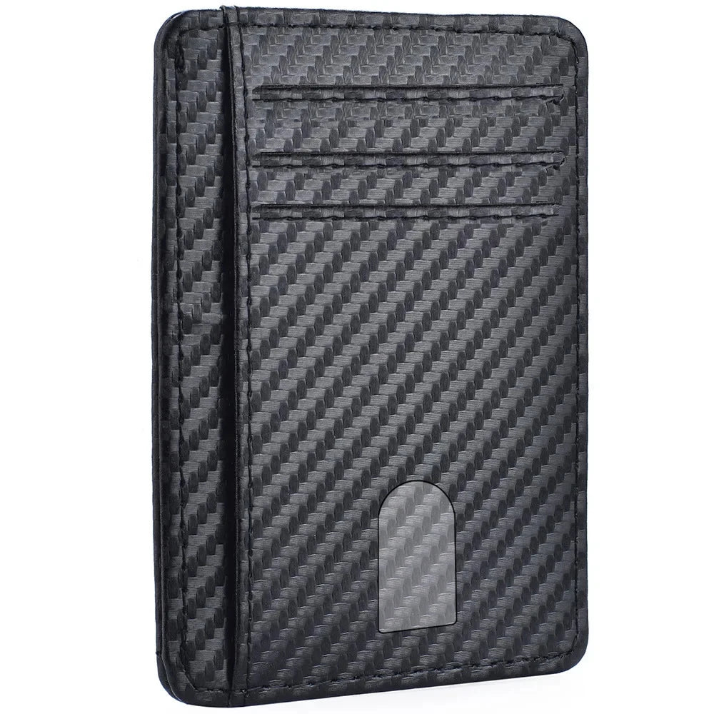 Portefeuille Homme Slim RFID Blocking - Porte-Cartes Minimaliste Cuir PU Poche Avant