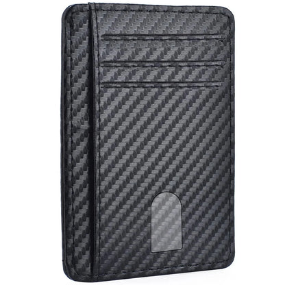 Portefeuille Homme Slim RFID Blocking - Porte-Cartes Minimaliste Cuir PU Poche Avant