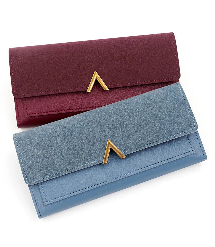 Portefeuille Femme Long Cuir PU Perles - Porte-Monnaie Carte Clutch Mini Fermoir Rouge