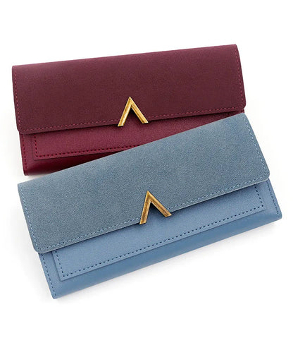 Portefeuille Femme Long Cuir PU Perles - Porte-Monnaie Carte Clutch Mini Fermoir Rouge