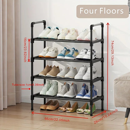 Range-Chaussures Multi-Niveaux en Métal - Organisateur Empilable Gain d'Espace Noir