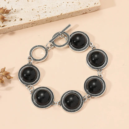 Bracelet Perles Rondes Bohème Vintage Ajustable – Charm Perles Acrylique Femme