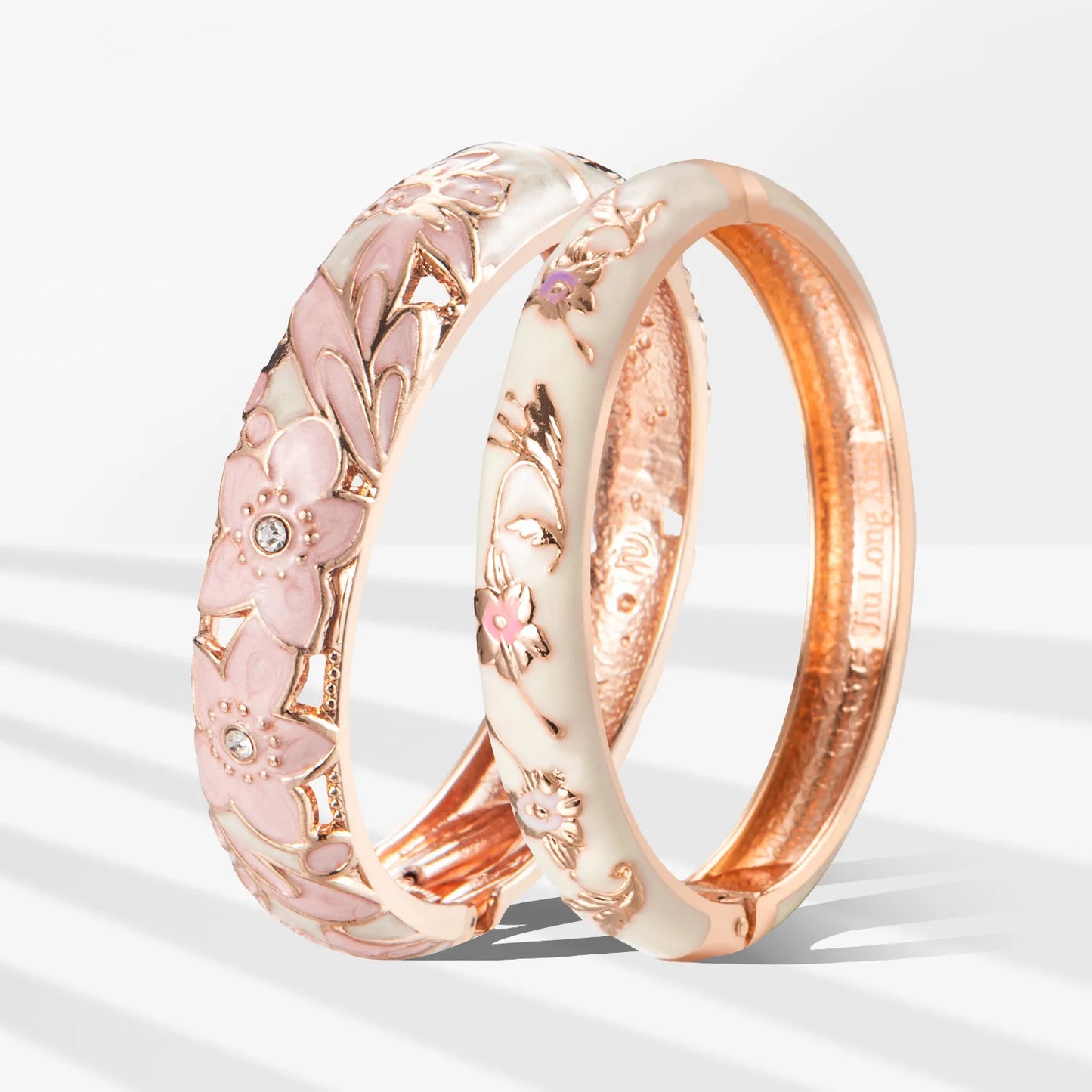 Ensemble 2 Bracelets Joncs Émaillés Cloisonné Style Indien Dubaï – Tendance Femme