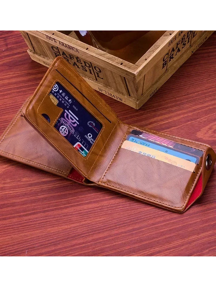 Portefeuille Homme Motif Dollar Cuir - Wallet Zipper Porte-Cartes Coin Pocket Noir