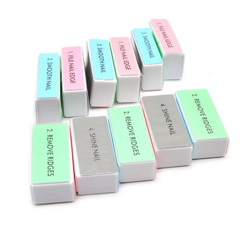 Lot 20 Limes à Ongles 4 Étapes - Bloc Polissage Manucure Pédicure Professionnel