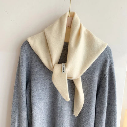 Foulard Triangle Laine Style Américain Coréen - Écharpe Tricotée Multifonction Femme Hiver