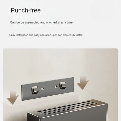 Porte-Couteaux Mural de Cuisine - Rangement Sans Perçage en Acier au Carbone