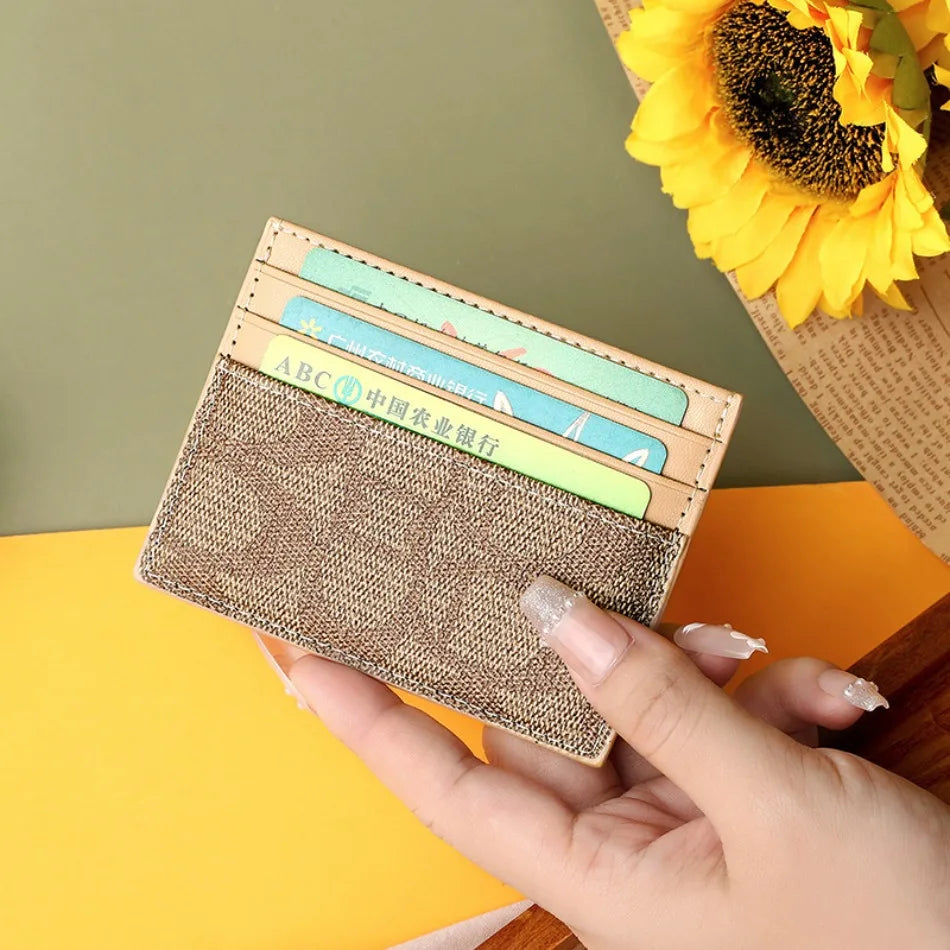 Porte-Carte Femme Cuir PU Luxe - Mini Portefeuille Court Multifonction avec Compartiments