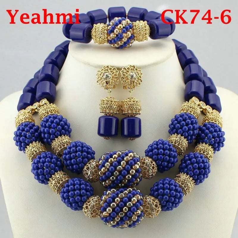 Ensemble Bijoux Perles Cristal Africain – Parure Mariée Luxe