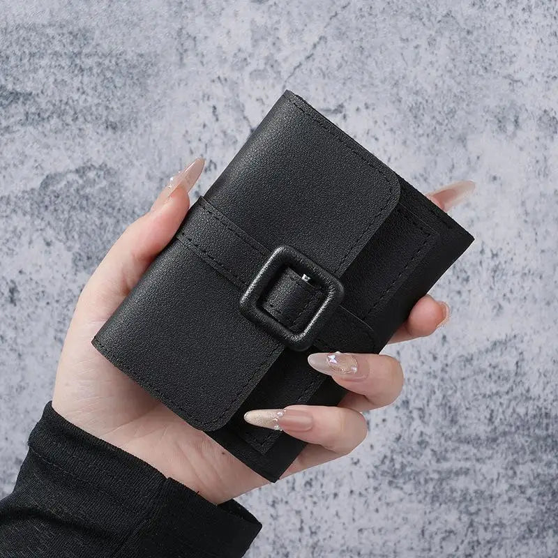 Portefeuille Femme Compact Cuir PU - Porte-Monnaie avec Porte-Cartes Étudiant