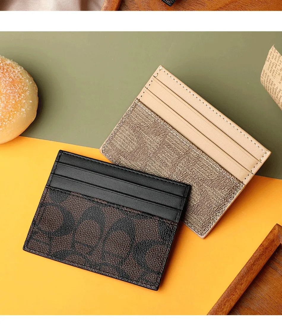 Porte-Carte Femme Cuir PU Luxe - Mini Portefeuille Court Multifonction avec Compartiments