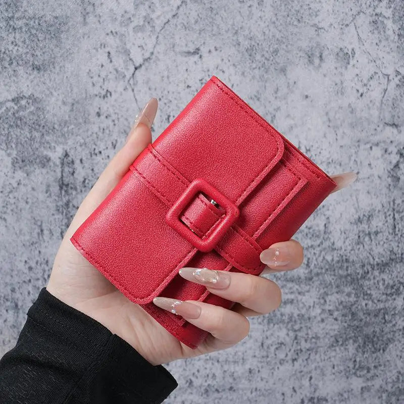Portefeuille Femme Compact Cuir PU - Porte-Monnaie avec Porte-Cartes Étudiant