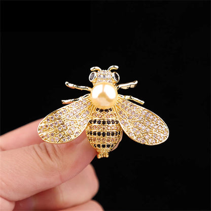 Broche Abeille Cristaux Luxe – Pin's Métal Vintage Unisexe