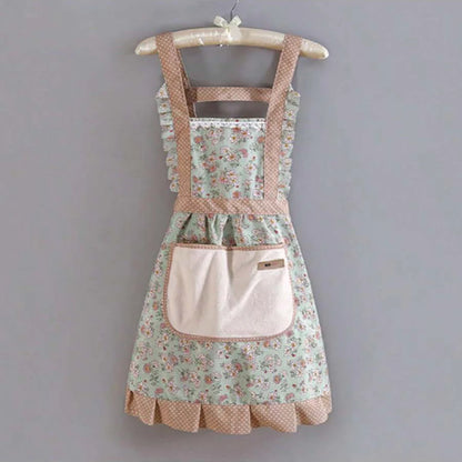 Tablier de Cuisine en Toile avec Motif Floral - Résistant aux Taches et à l'Huile