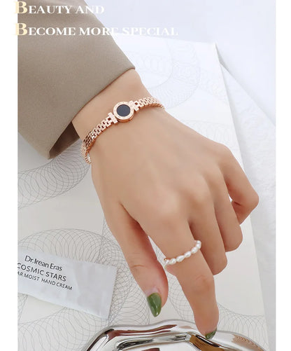 Bracelet Jonc Chiffres Romains Acier Chirurgical Plaqué Or 18K – Love Letter Rome Femme