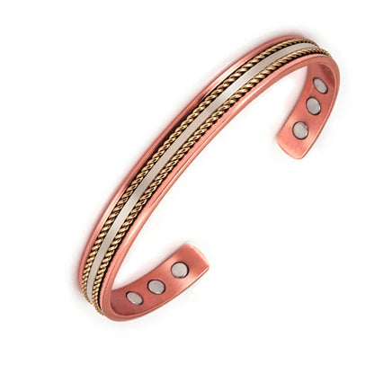 Bracelet & Bague Cuivre Pur Magnétique Tressé – FIR Germanium Thérapeutique Unisexe