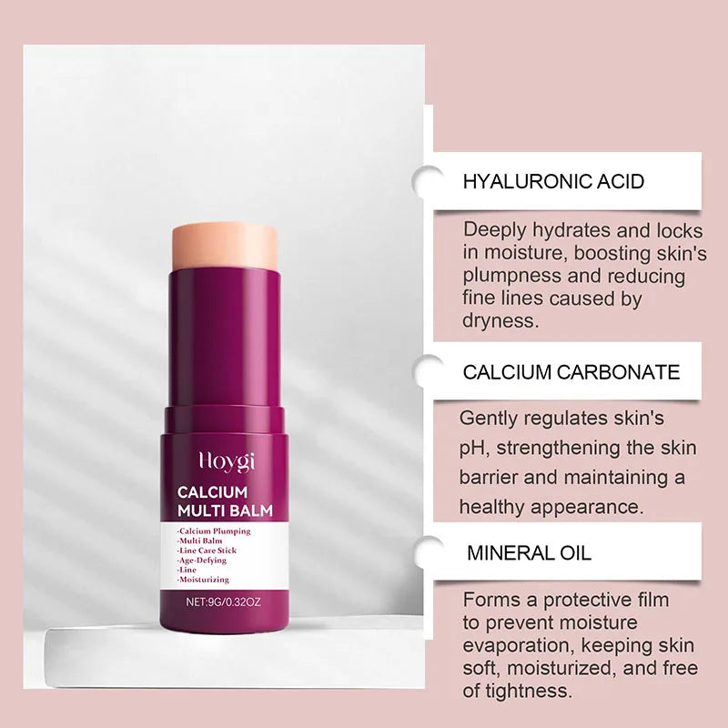 Baume Multi-Usages Calcium Volume 1pc - Stick Visage Yeux Collagène Hydratant Anti-Rides Pré-Maquillage K-Beauty