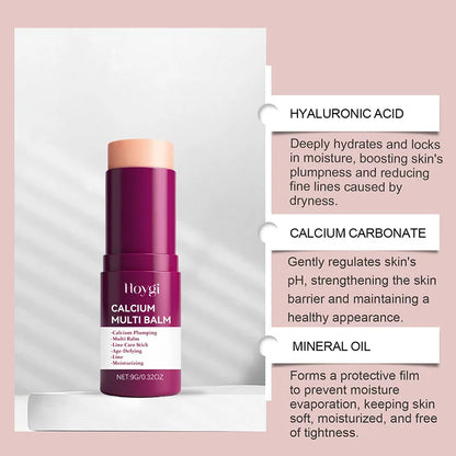 Baume Multi-Usages Calcium Volume 1pc - Stick Visage Yeux Collagène Hydratant Anti-Rides Pré-Maquillage K-Beauty