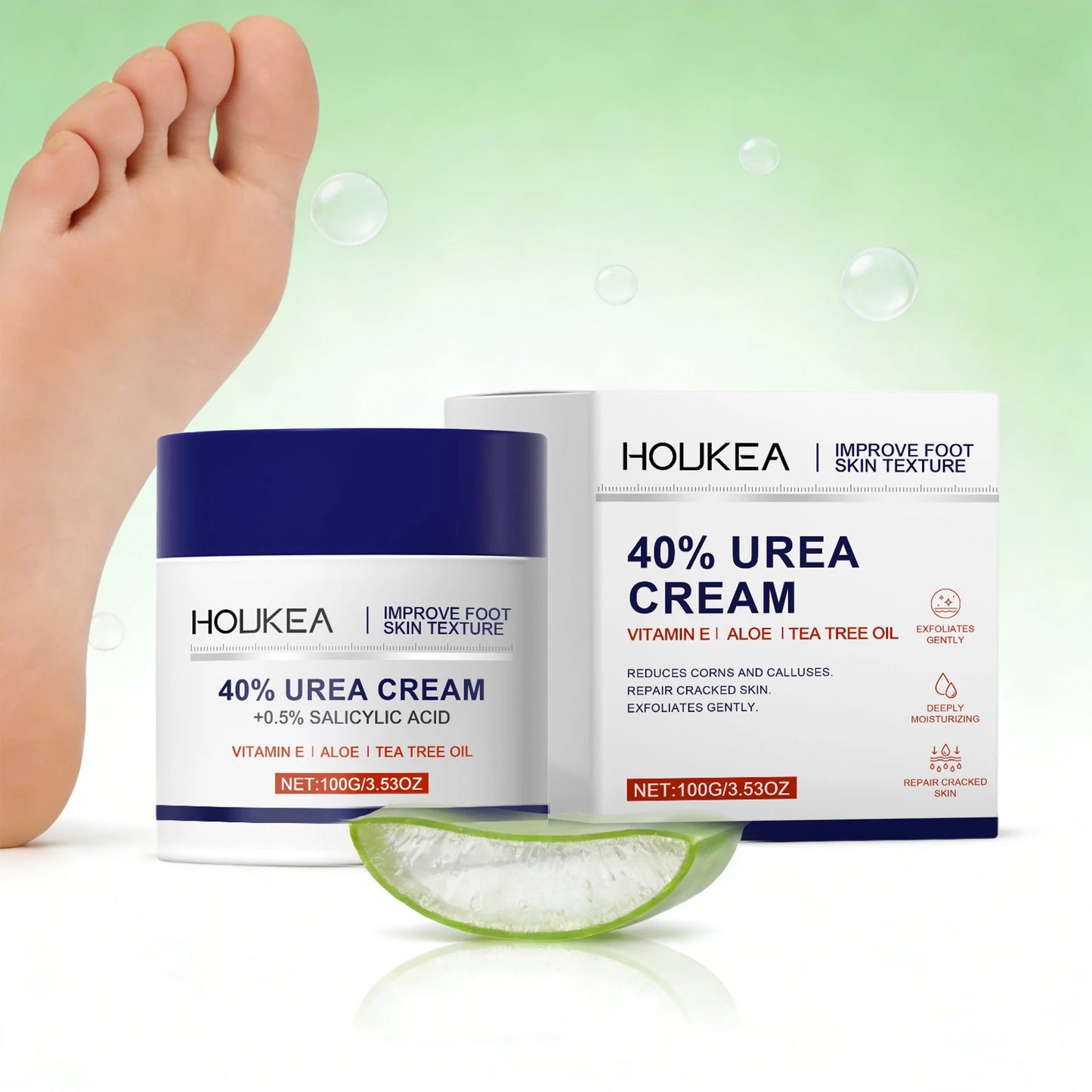 Crème Pieds Urée 40% + Acide Salicylique 0.5% 2pcs - Talons Fissurés Callosités Exfoliante Hydratante