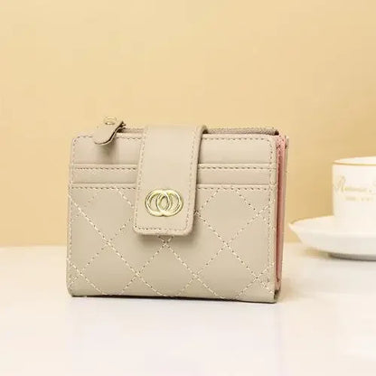 Portefeuille Femme Cuir Petit Sac Zip - Porte-Cartes Porte-Monnaie Rose Noir Rouge