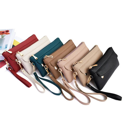 Portefeuille Femme Cuir PU Portable Fashion - Sac à Main Porte-Monnaie Téléphone Étanche