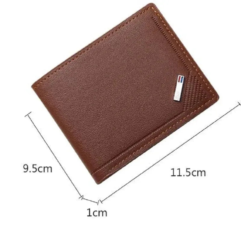 Portefeuille Homme Cuir Court Minimaliste - Wallet Pliable Fin Compact Coffee